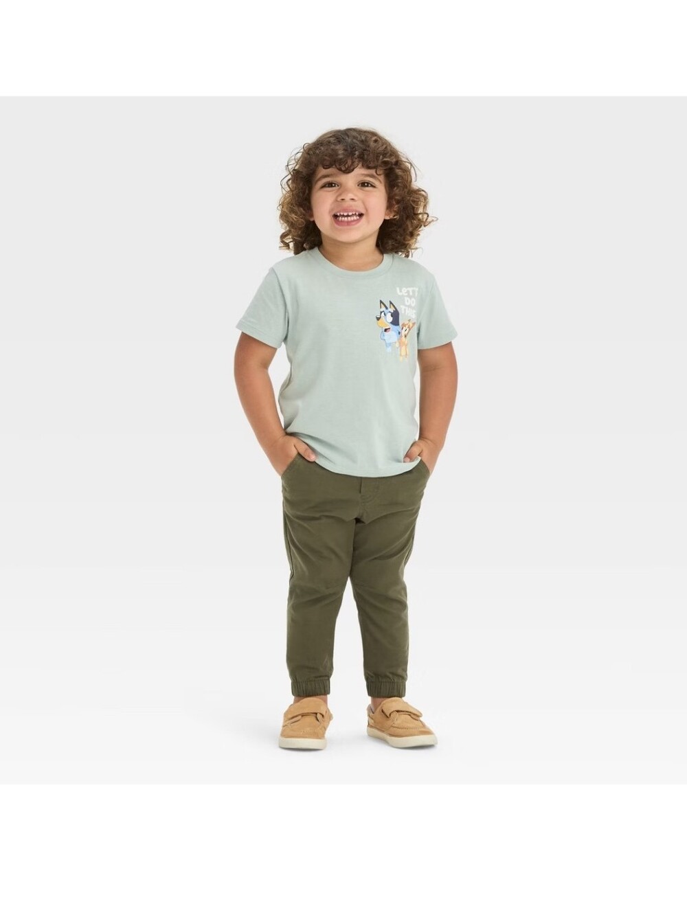 Kids Olive Green Jogger Pants - Unbranded Cotton Spandex Reenforced Knee